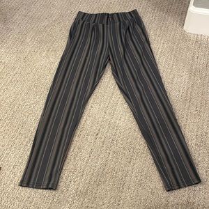 Green black brown striped pants size s